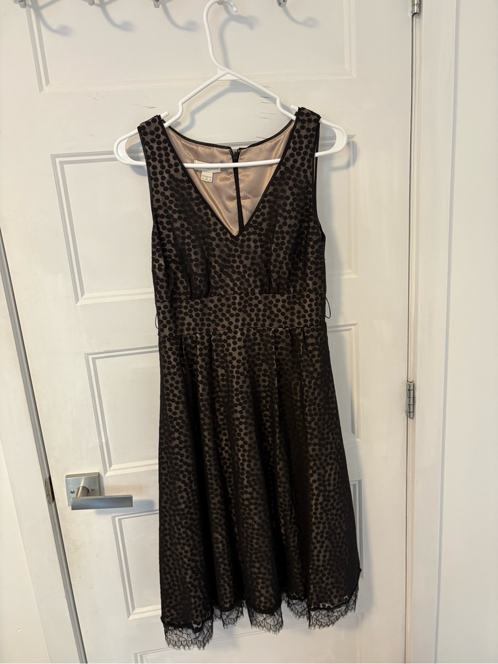 Black polka dot dress
